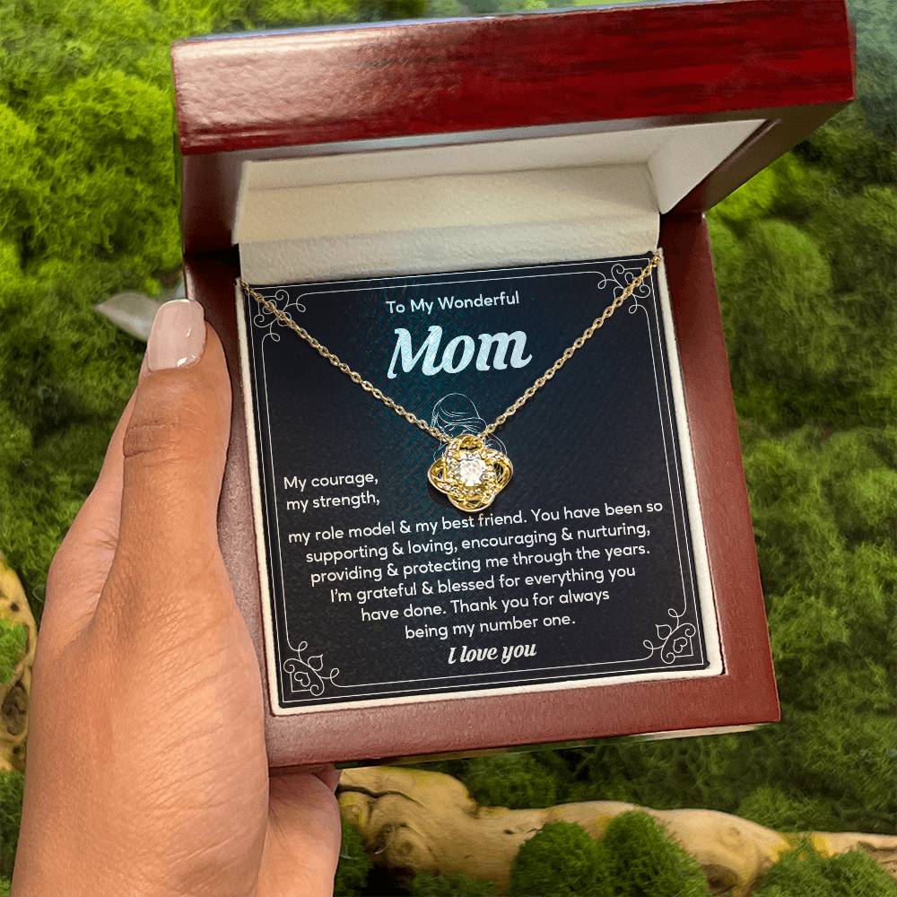 To My Wonderful Mom, Wonderful Mom Pendant Heartfelt Necklace For Her Sweet Pendant Thank You Gift For Support To My Best Friend Mom Jewelry Special Pendant For A Supportive Mom Sentimental Jewelry Thoughtful Necklace