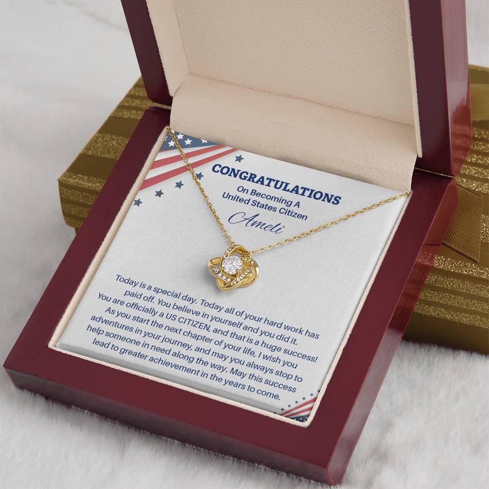 Congratulations Necklace For New U.s. Citizen Ameli Necklace For New U.s. Citizen Gift For Citizenship Achievement U.s. Citizenship Success Necklace Necklace With Citizenship Message Proud New Citizen Jewelry Necklace For First-time U.s. Citizen