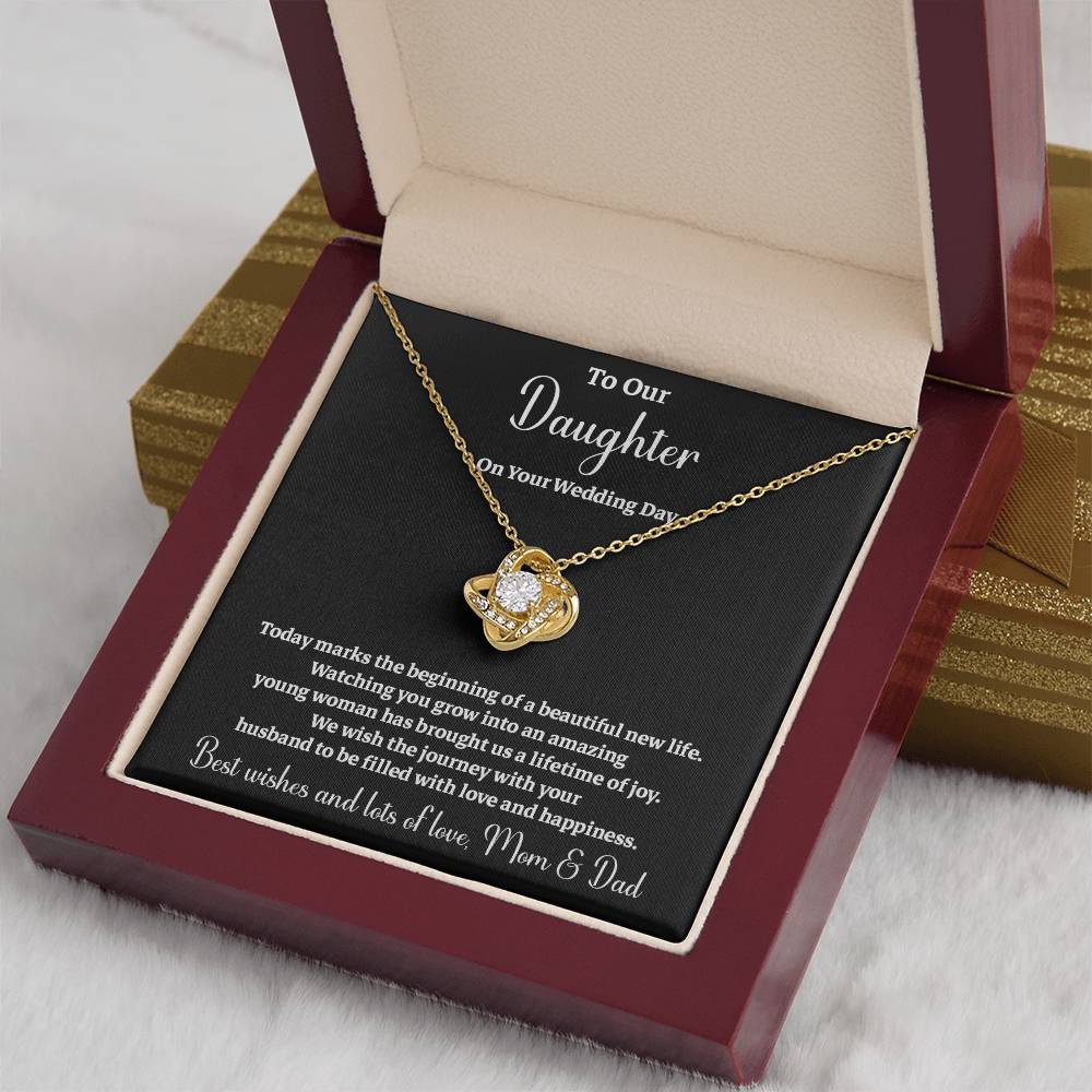 To Our Daughter On Your Wedding Day Heartfelt Wishes For A Beautiful New Life Gift From Your Mom And Dad Wedding Day Gift For Daughter New Life Celebration Jewelry Mother And Father Wedding Message Daughter's Wedding Day Jewelry Joyful Wedding Day Gift