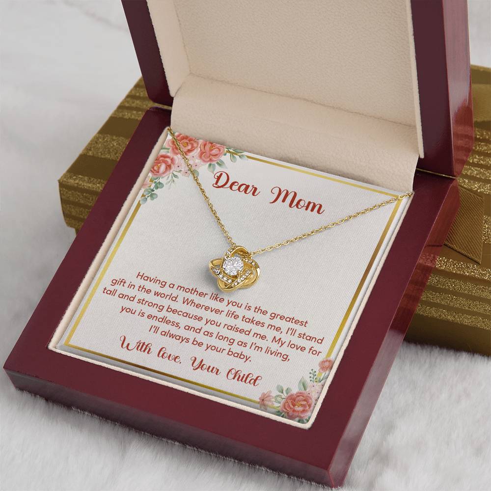 Dear Mom, Elegant Jewelry For A Cherished Bond Thoughtful Necklace For Love And Support Loving Pendant Sentimental Jewelry Loving Gift For A Cherished Heart Thank You Pendant Loving Pendant For Support Strong Jewelry For Her