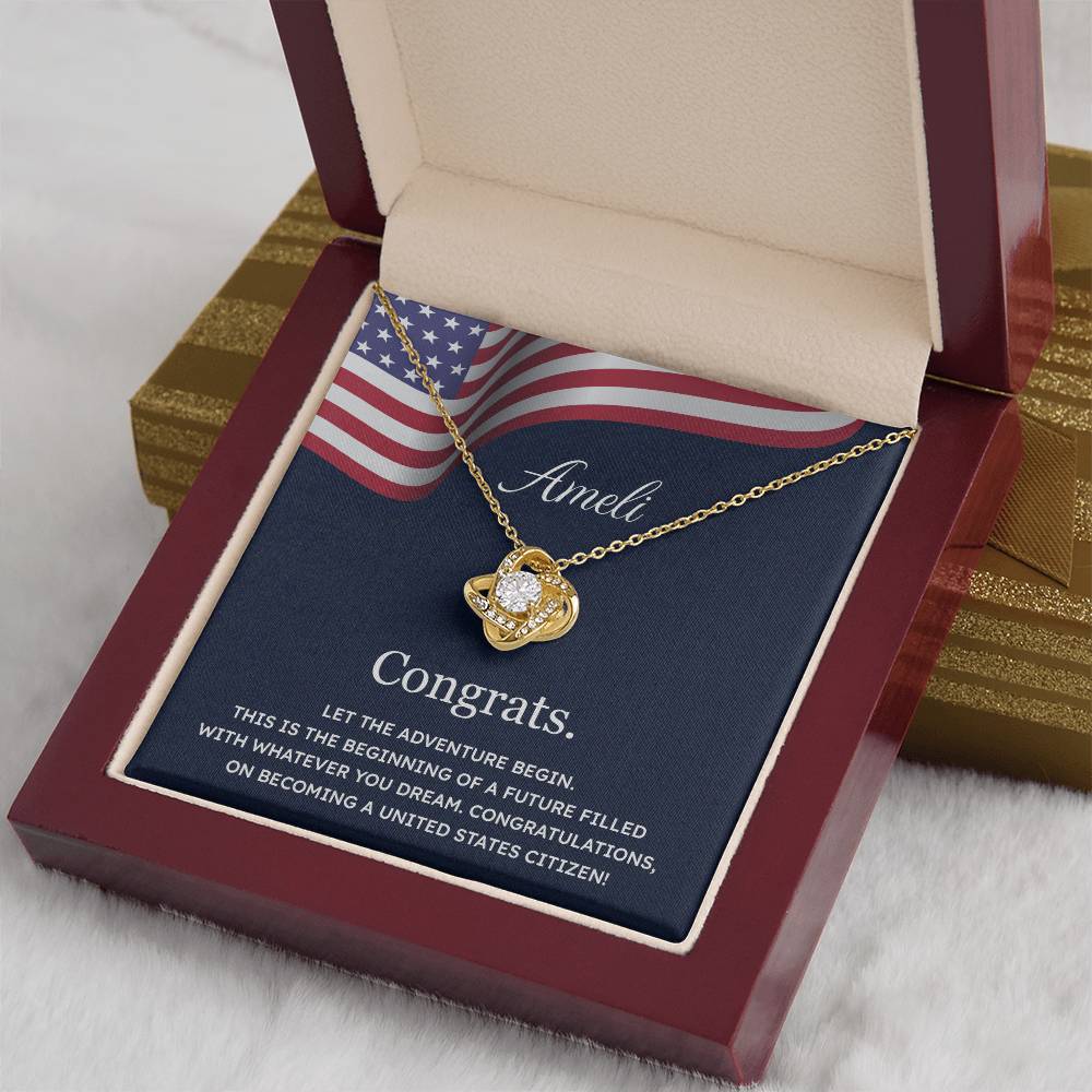 Congrats Necklace For New U.s. Citizen Ameli Necklace For New U.s. Citizen Gift For Citizenship Celebration Necklace With Citizenship Message Necklace For New U.s. Citizen Ameli Gift For Becoming A U.s. Citizen Proud U.s. Citizen Jewelry