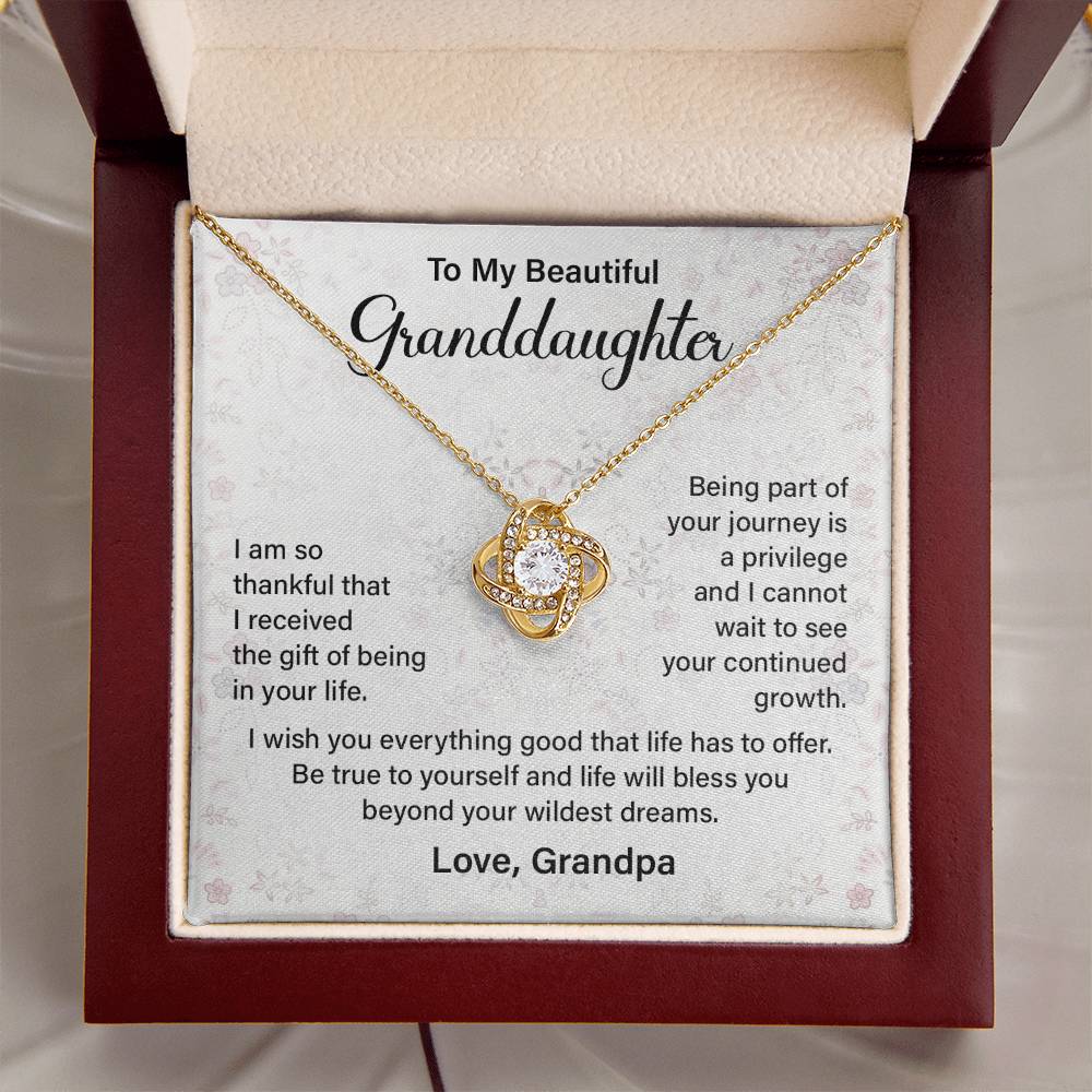 Granddaughter Necklace from Grandpa – Message Card Gift