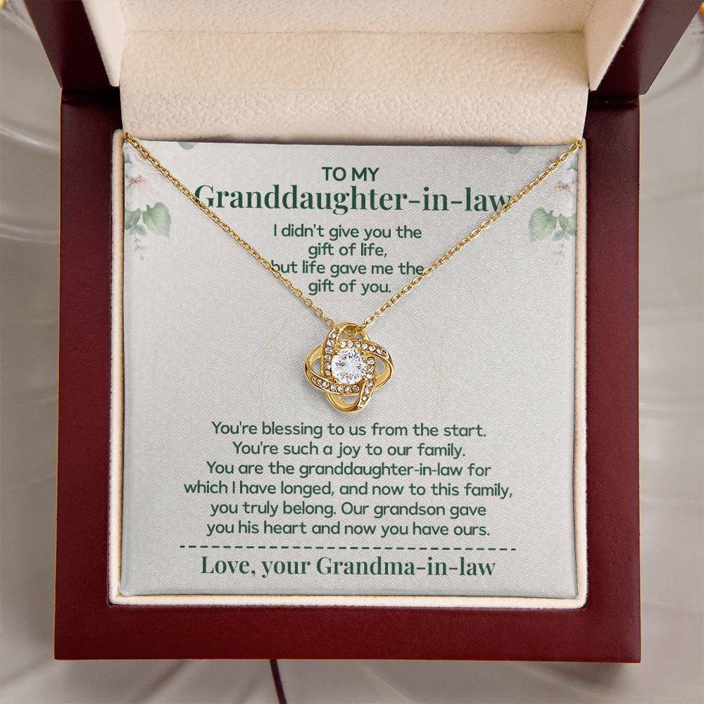 To My Granddaughter-in-law - Necklace Gift Family Is Made From Love, Not Genes Thank You For Making My Grandson Feel Complete Heartfelt Jewelry To Celebrate Our Family Bond Heartfelt Jewelry For Granddaughter-in-law Love And Family Necklace Gift
