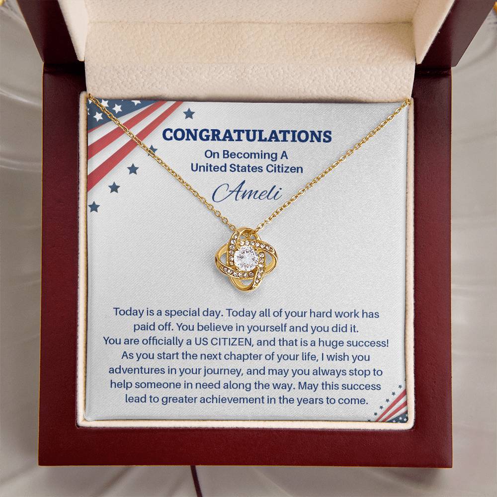 Congratulations Necklace For New U.s. Citizen Ameli Necklace For New U.s. Citizen Gift For Citizenship Achievement U.s. Citizenship Success Necklace Necklace With Citizenship Message Proud New Citizen Jewelry Necklace For First-time U.s. Citizen