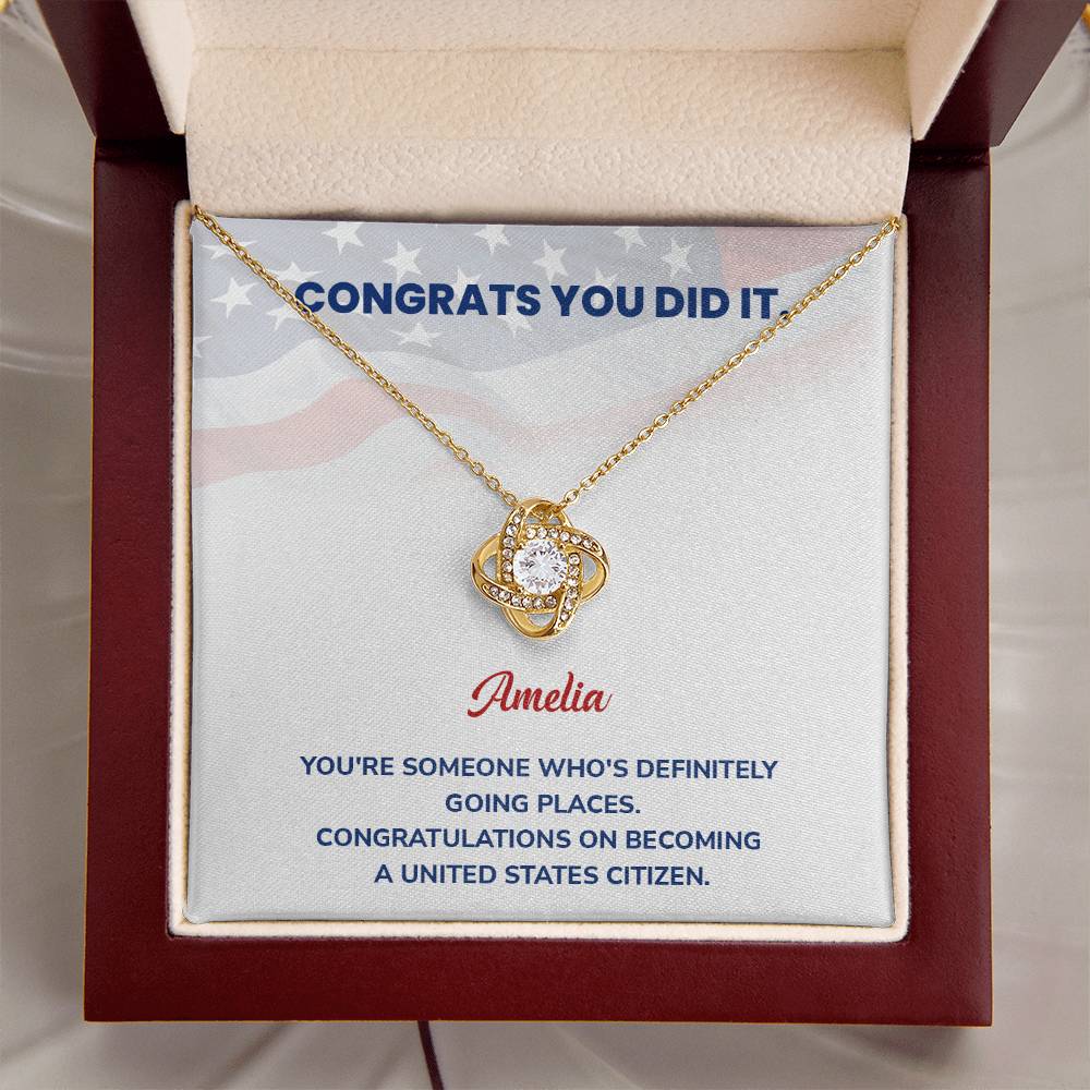 Congrats Necklace For New U.s. Citizen Amelia Necklace For New U.s. Citizen Proud U.s. Citizen Jewelry Necklace For Official U.s. Citizen Gift For U.s. Citizenship Celebration Necklace With Message For U.s. Citizen Necklace For Naturalization Ceremony