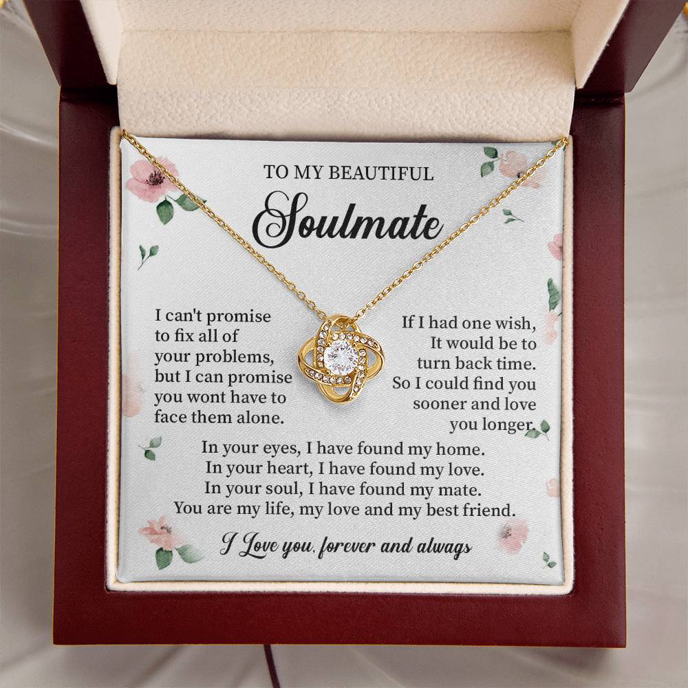 Soulmate Necklace Gift for Her with Message Card