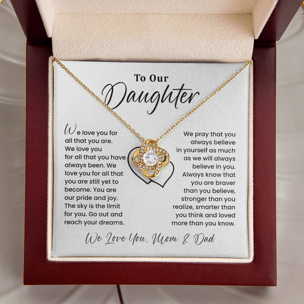 To Our Daughter Heartfelt Jewelry For Daughter Gift From Your Mom And Dad Proud Parent Gift Caring Gift For Daughter Supportive Necklace For Daughter Believe In Yourself Jewelry Daughter's Dreams Jewelry Unique Gift For Daughter Special Bond Necklace