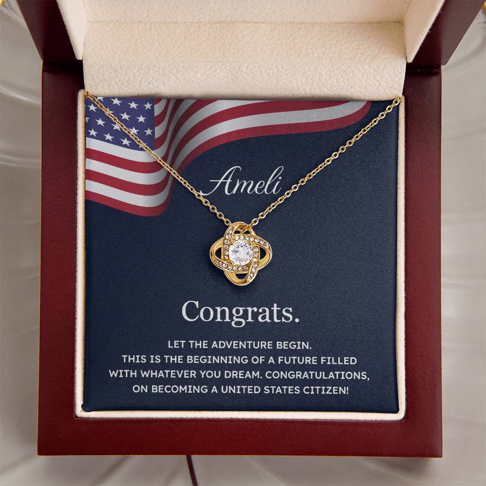 Congrats Necklace For New U.s. Citizen Ameli Necklace For New U.s. Citizen Gift For Citizenship Celebration Necklace With Citizenship Message Necklace For New U.s. Citizen Ameli Gift For Becoming A U.s. Citizen Proud U.s. Citizen Jewelry