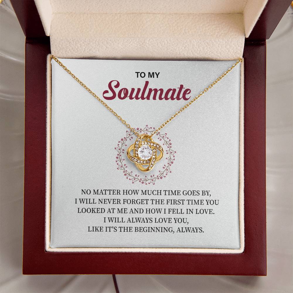 Soulmate Necklace Gift for Her – Love Knot Message Box
