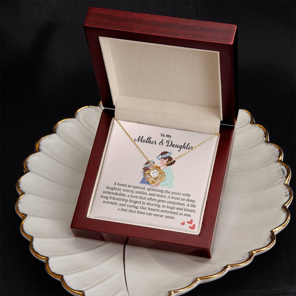 Mother & Daughter Gift Necklace with Meaningful Card