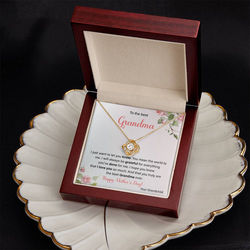 To The Best Grandma Grandmother Appreciation Necklace Love From Grandchild Gift Happy Mother’s Day For Her Sentimental Grandma Necklace Heartfelt Message For Old Lady Thank You Gift Gift For Special Person