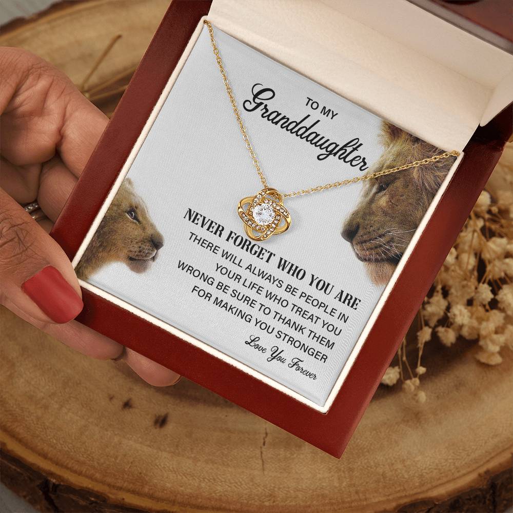 Granddaughter Necklace Gift with Lion Message Card