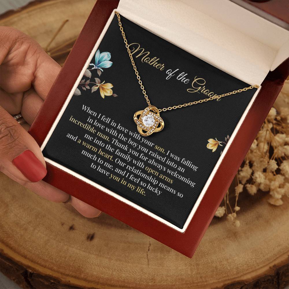 Mother of Groom Necklace Gift – Message Card Jewelry