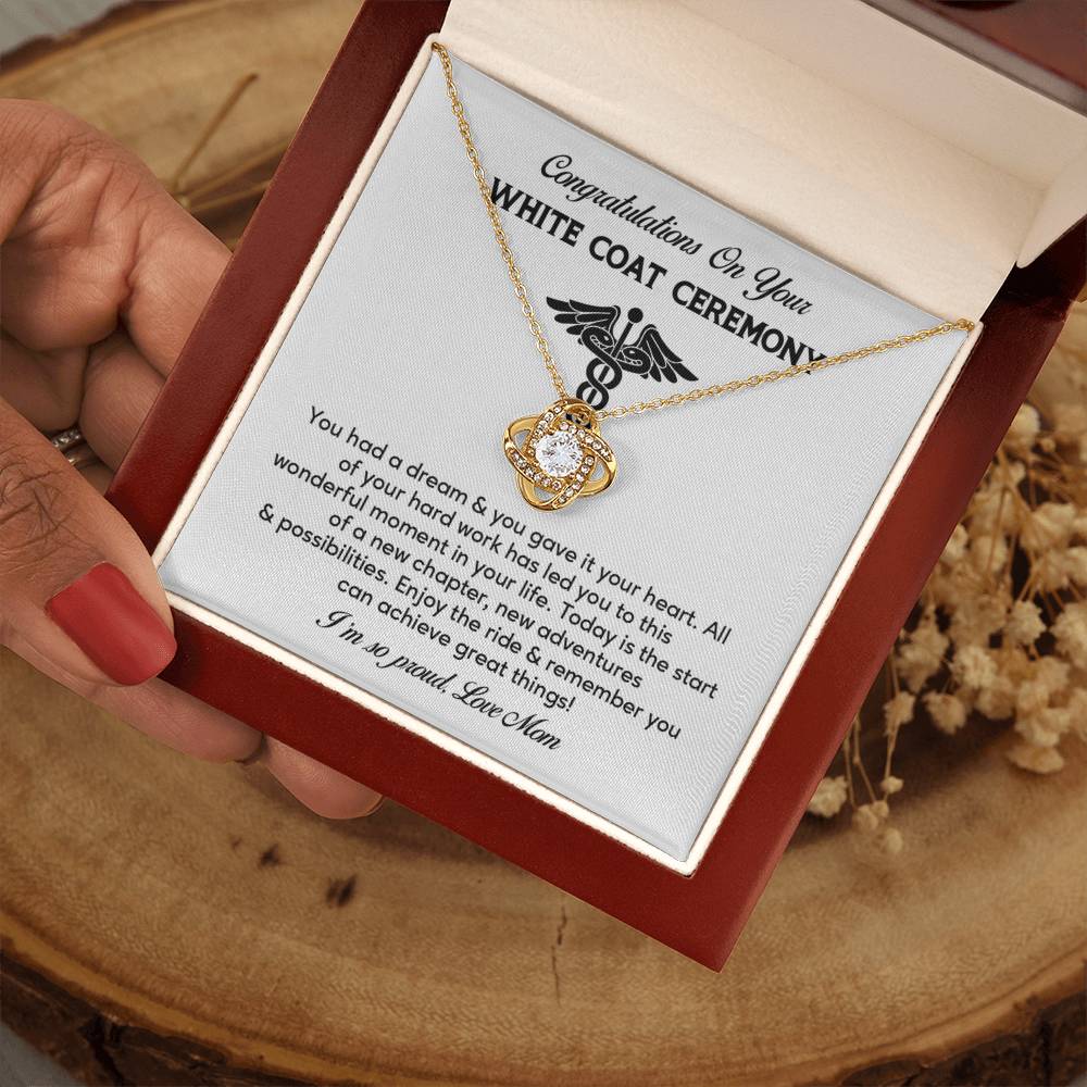 Congratulations On Your White Coat Ceremony Necklace White Coat Ceremony Necklace Gift Congratulations White Coat Ceremony Jewelry White Coat Graduation Necklace Gift New Adventures Necklace Gift  Proud Of You Mom Gift Necklace