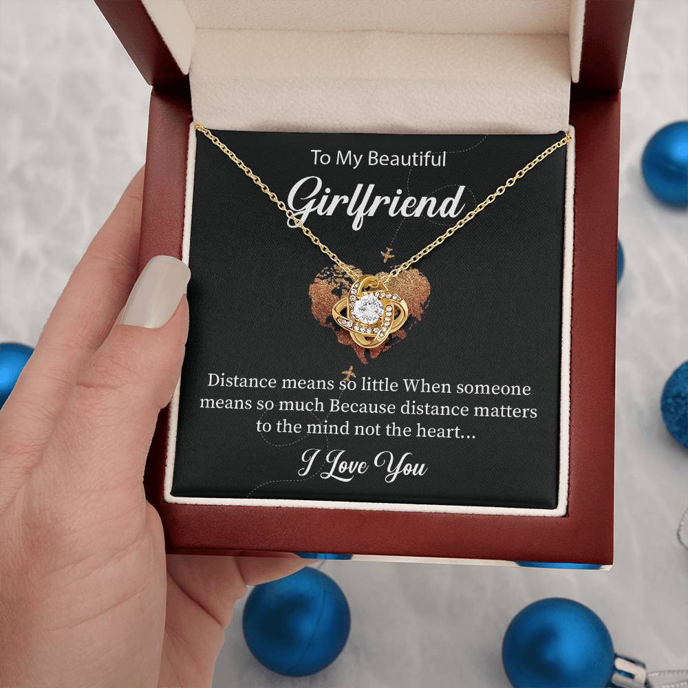 Long Distance Gift for Girlfriend Necklace with Card