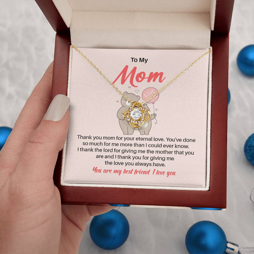 Daughter to Mom Necklace Gift with Message Card