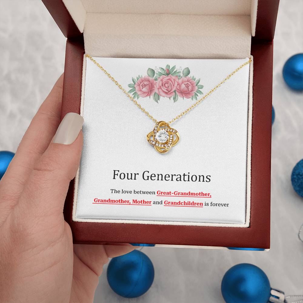 To Our Four Generations Four Generations Necklace Gift Great-grandmother Necklace Grandmother Necklace Mother Necklace Heartfelt Gift For Family Sentimental Jewelry For Generations Jewelry Gift For Great-grandmother Jewelry Gift For Mother