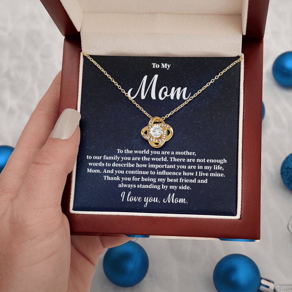 To My Mom Necklace Gift – You Are the World Message Card