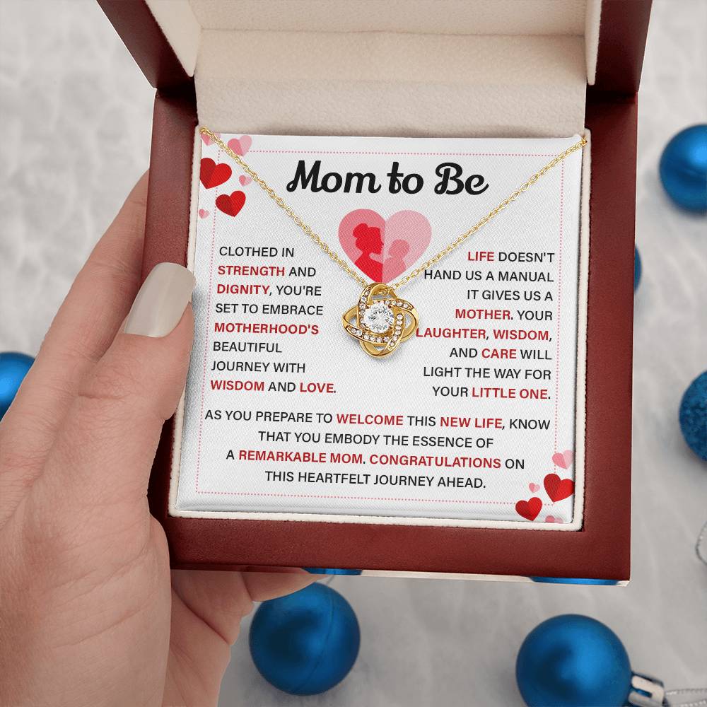 Mom to Be Necklace Gift with Heartfelt Card