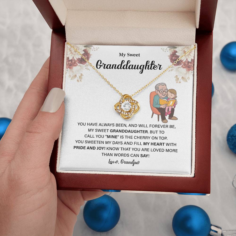 Granddaughter Necklace Gift from Grandpa with Box