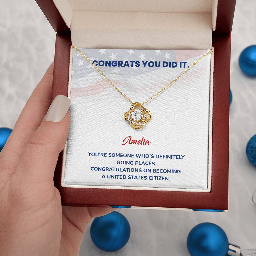 Congrats Necklace For New U.s. Citizen Amelia Necklace For New U.s. Citizen Proud U.s. Citizen Jewelry Necklace For Official U.s. Citizen Gift For U.s. Citizenship Celebration Necklace With Message For U.s. Citizen Necklace For Naturalization Ceremony