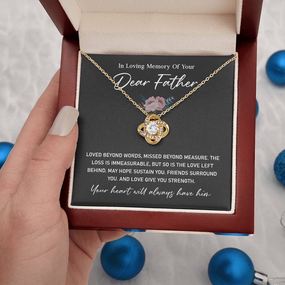 Sympathy Necklace for Loss of Father with Gift Card