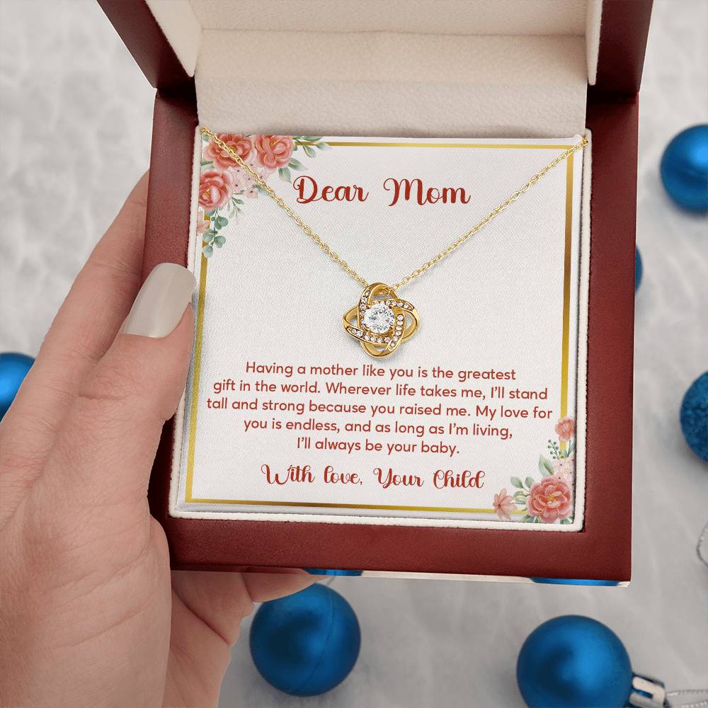 Dear Mom, Elegant Jewelry For A Cherished Bond Thoughtful Necklace For Love And Support Loving Pendant Sentimental Jewelry Loving Gift For A Cherished Heart Thank You Pendant Loving Pendant For Support Strong Jewelry For Her