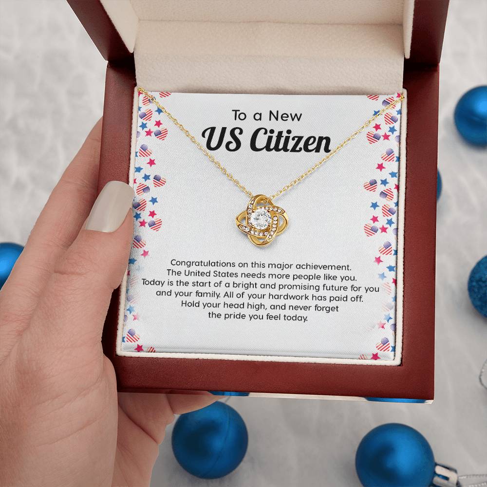 New US Citizen Gift – Necklace with Message Card