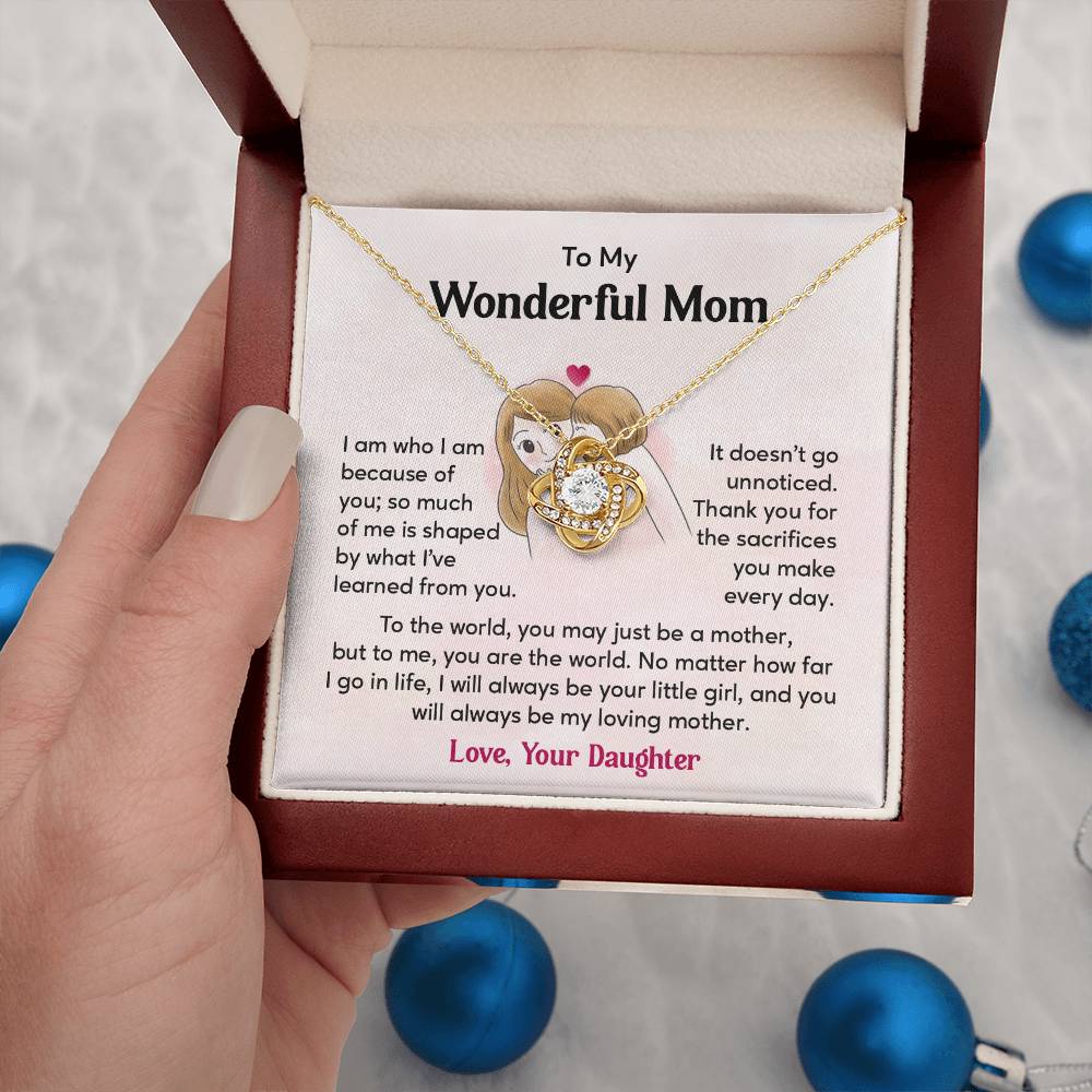 To My Wonderful Mom, Wonderful Mom Pendant Heartfelt Necklace For Her Thank You Gift For Sacrifice Sentimental Necklace For Love Loving Pendant Sentimental Pendant Appreciation Necklace For Her Special Pendant For A Mother Love Loving Pendant For Support