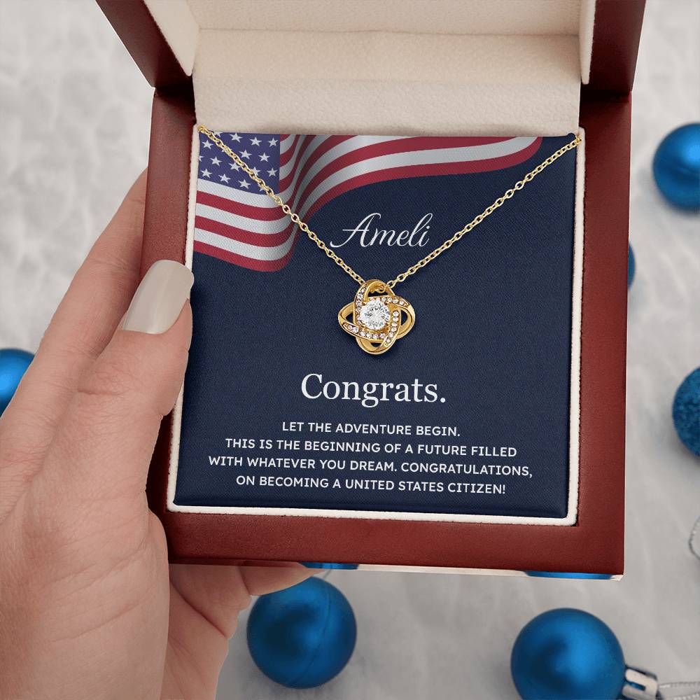 Congrats Necklace For New U.s. Citizen Ameli Necklace For New U.s. Citizen Gift For Citizenship Celebration Necklace With Citizenship Message Necklace For New U.s. Citizen Ameli Gift For Becoming A U.s. Citizen Proud U.s. Citizen Jewelry