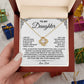 To My Daughter Love Knot Necklace, Emotional Gift from Dad with Message