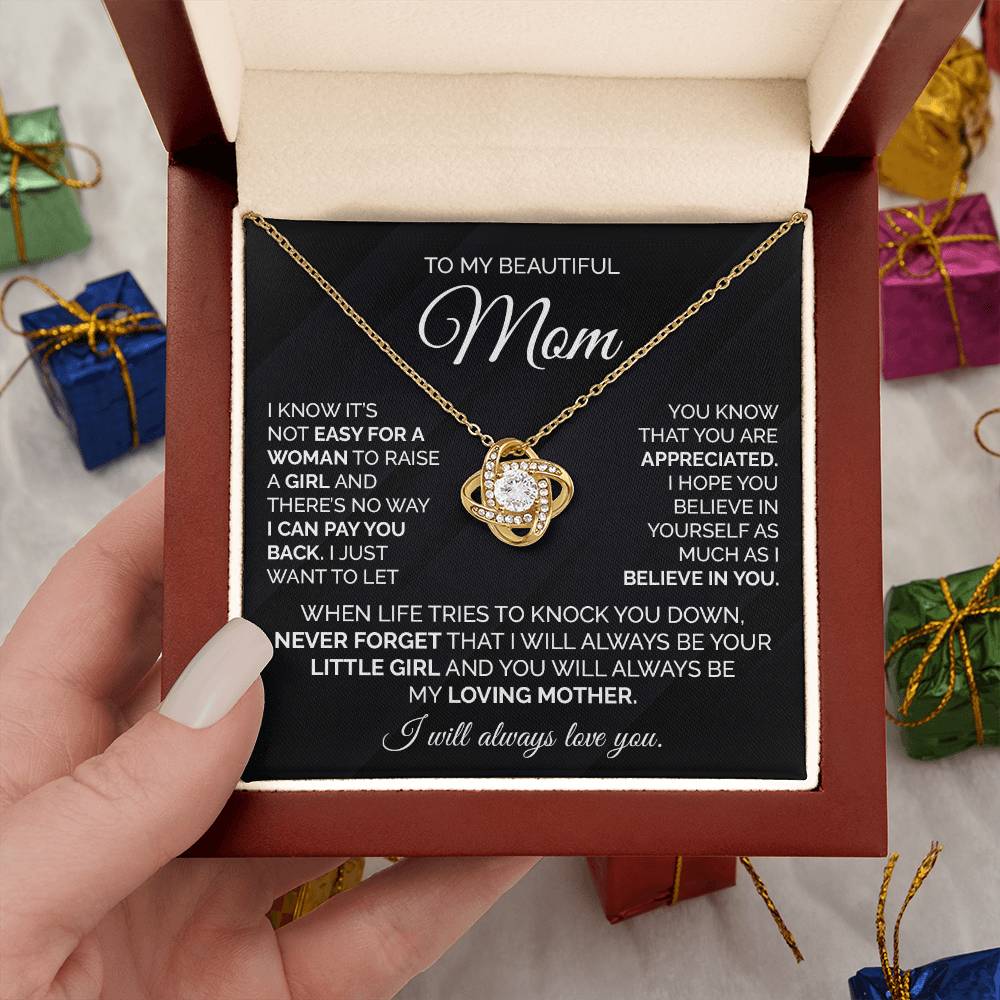 Necklace Gift for Mom from Daughter with Appreciation Card