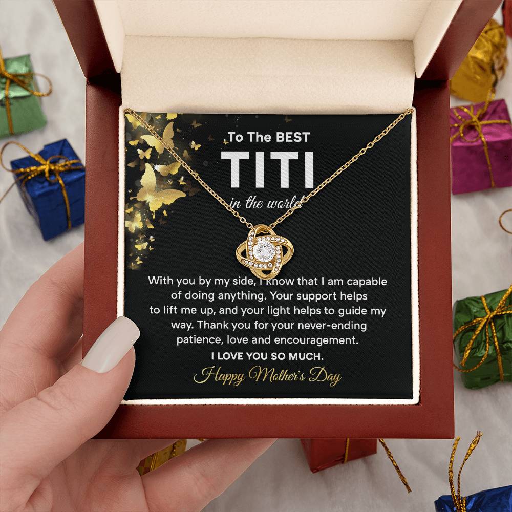 To The Best Titi Necklace Of Endless Love For Her Thank You For Everything Gift Celebrating An Amazing Day Forever My Titi Necklace Inspiration Necklace Loving Titi Mother’s Day Gift Heartfelt Message With Necklace Gift