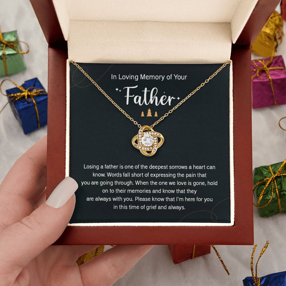 Holiday Memorial Necklace for Loss of Father Gift