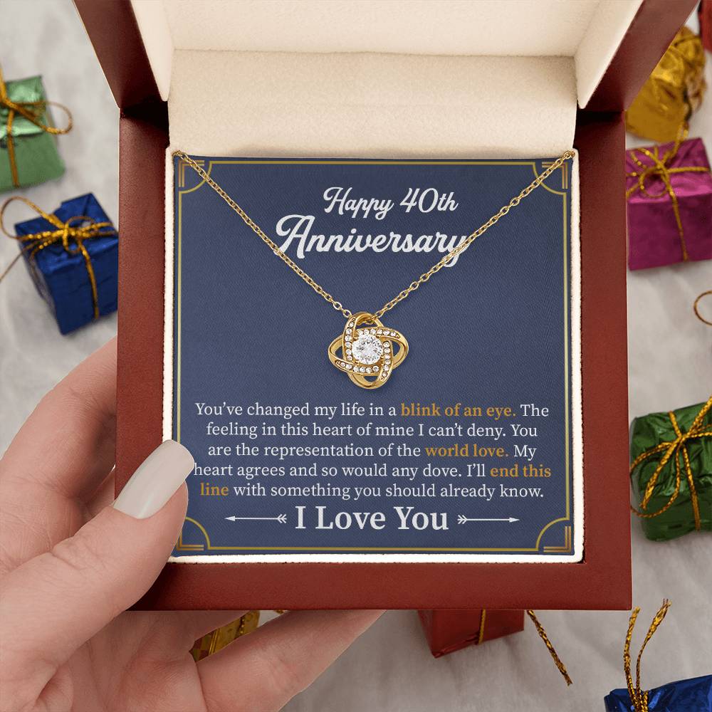 40th Anniversary Necklace Gift Ruby Wedding Anniversary Jewelry for Wife, Husband or Couple