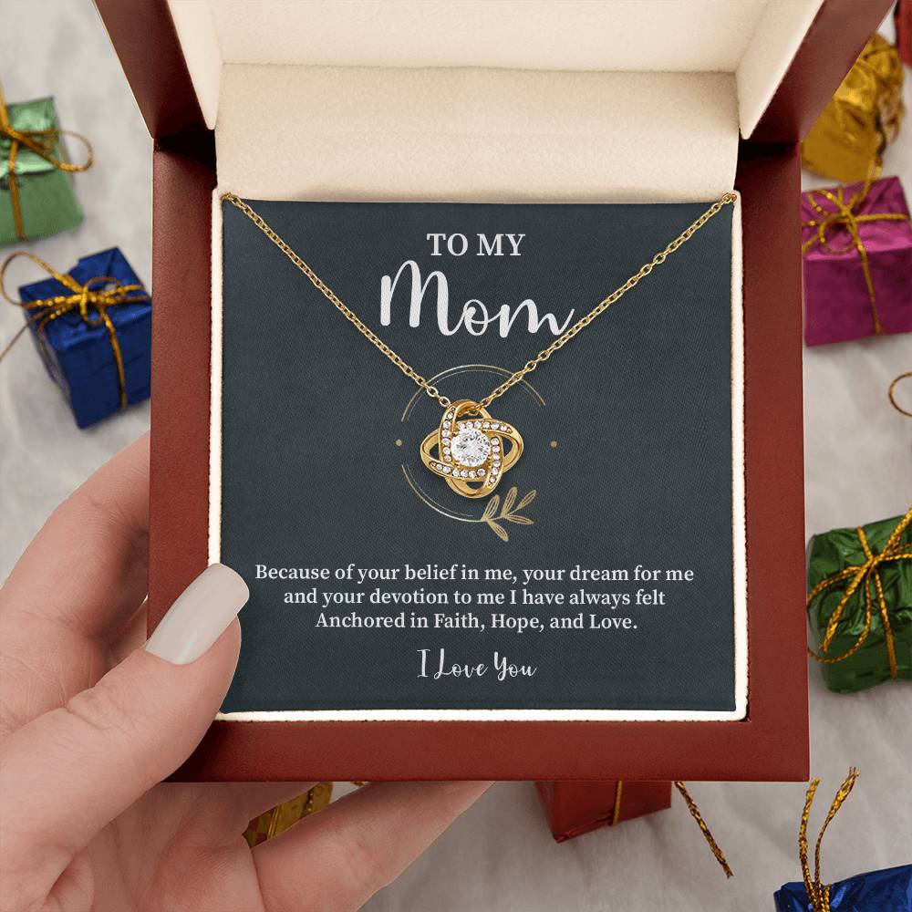 Mom Necklace Gift from Daughter Faith and Love Box