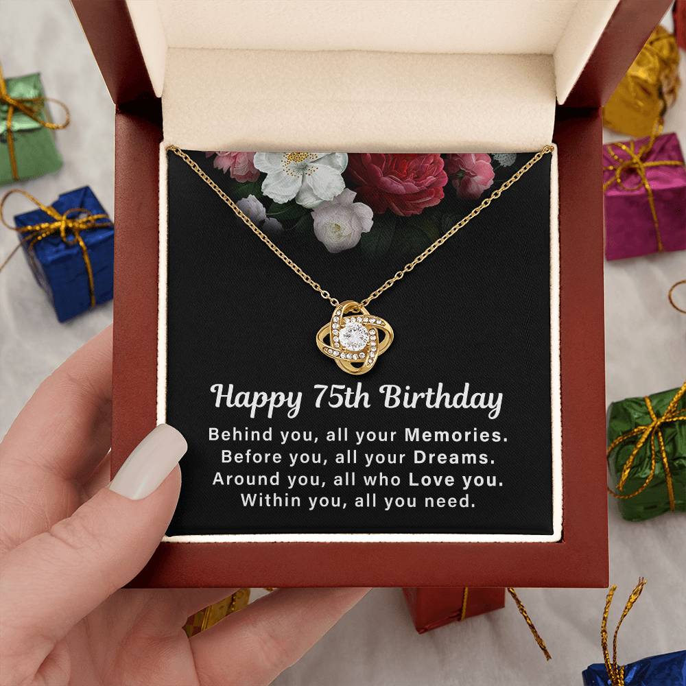 75th Birthday Necklace for Her Gift from Family