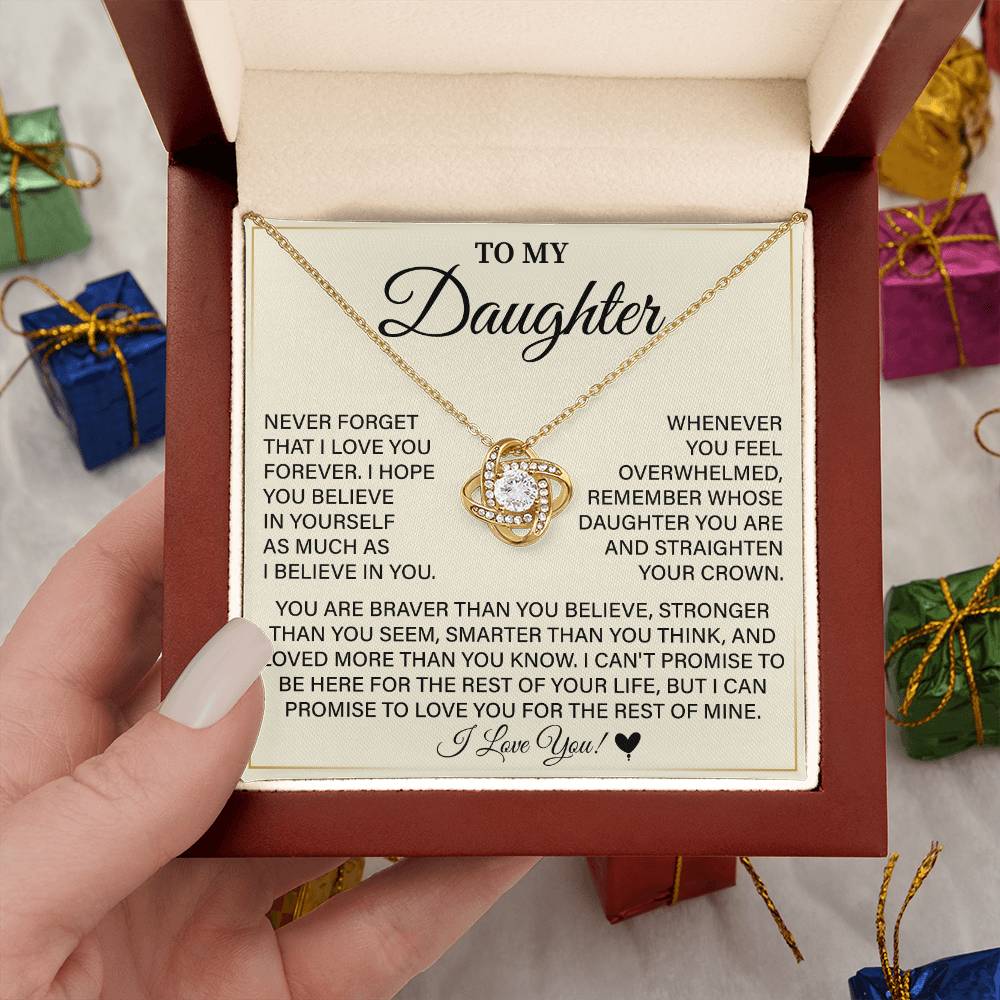 Necklace Gift for Daughter with Crown Message Card