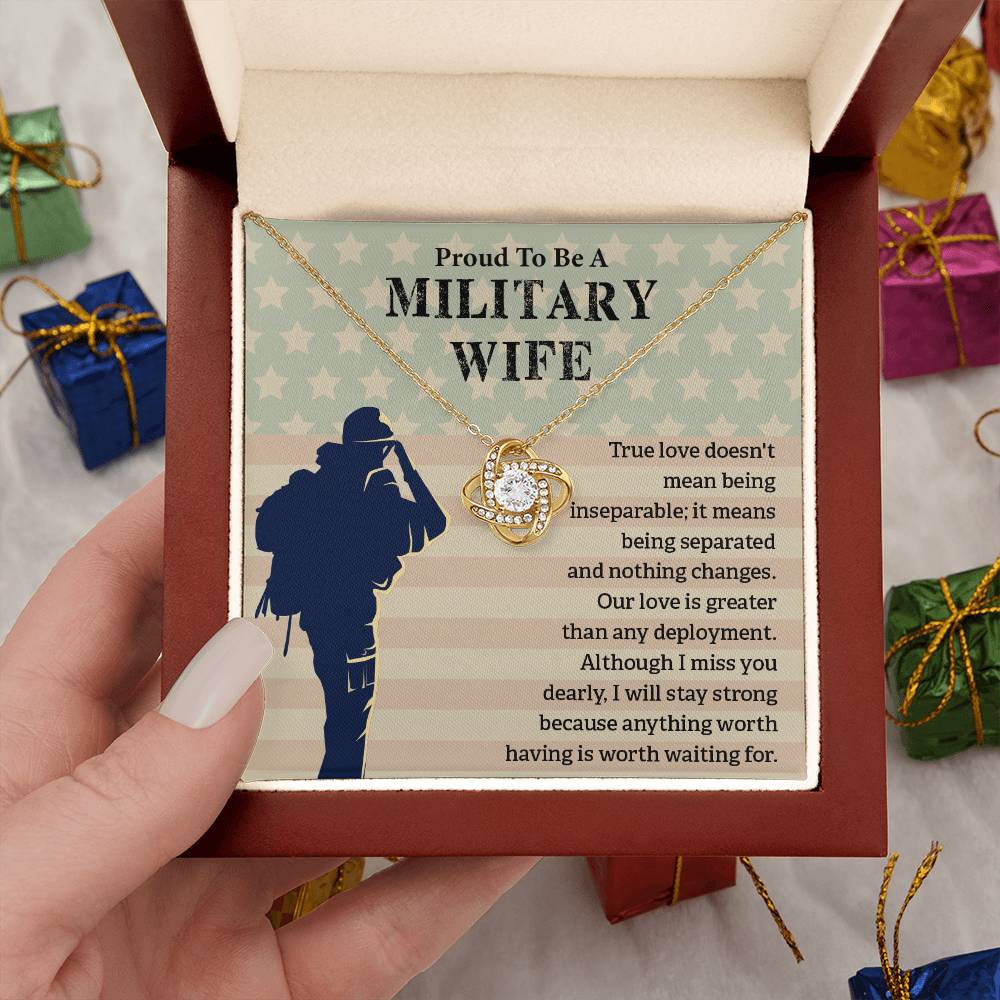 Proud To Be A Military Wife Proud Military Wife Jewelry Heartfelt Gift For Military Spouses True Love Necklace Supportive Gift For Wives Emotional Support Jewelry Unwavering Commitment Jewelry Meaningful Gift For Military Spouses Romantic Gift For Wives