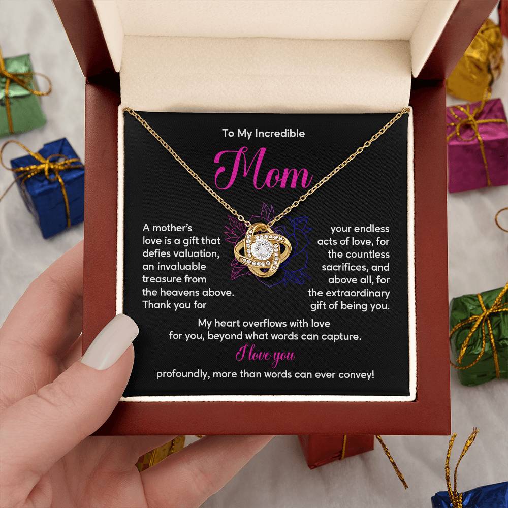 Incredible Mom Necklace Gift with Message Card