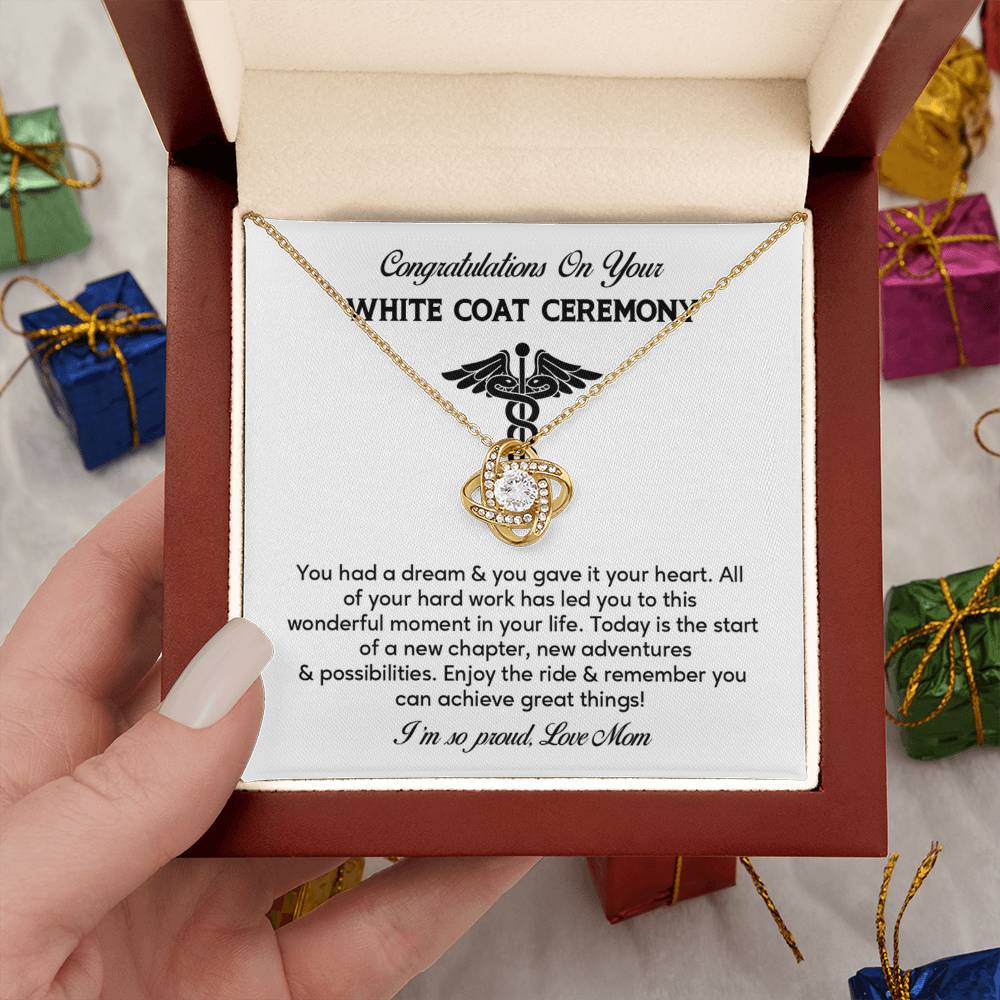 Congratulations On Your White Coat Ceremony Necklace White Coat Ceremony Necklace Gift Congratulations White Coat Ceremony Jewelry White Coat Graduation Necklace Gift New Adventures Necklace Gift  Proud Of You Mom Gift Necklace