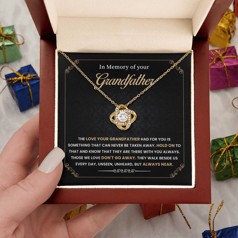 Necklace Gift in Memory of Grandfather With Message Card