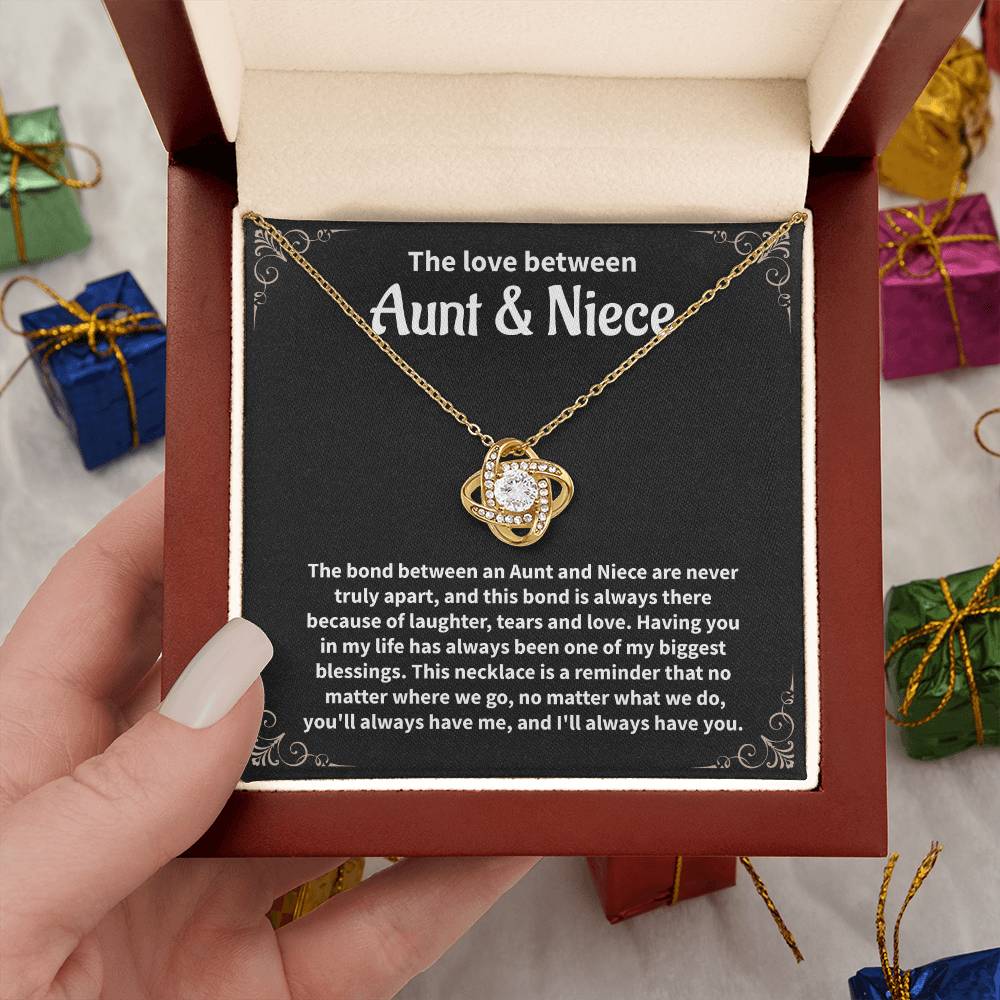 Aunt and Niece Necklace Meaningful Gift from Aunt to Niece with Forever Love Pendant and Message Card