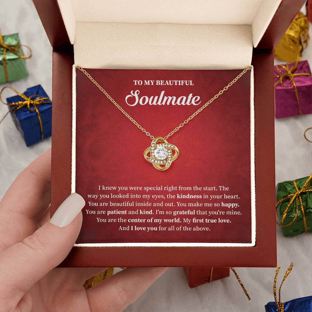 Soulmate Necklace Gift for Her with Message Card