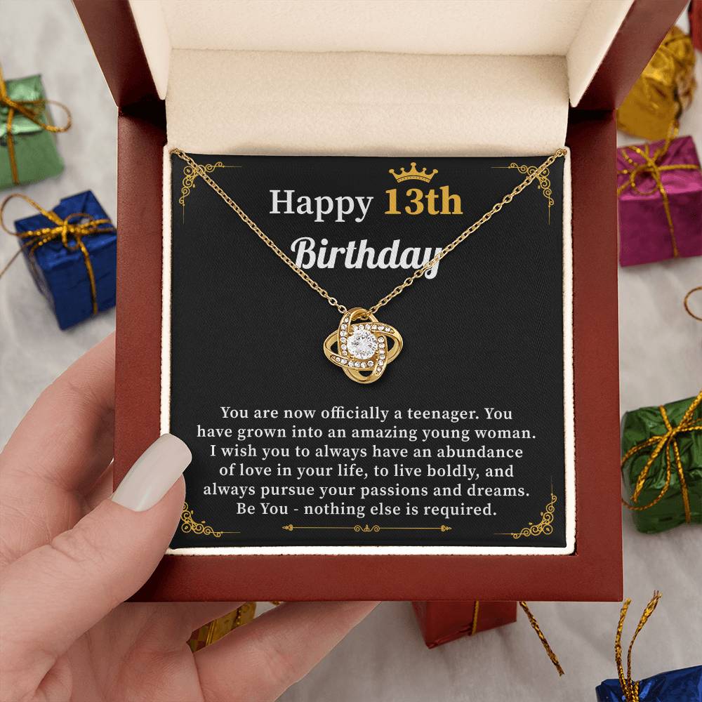 13th Birthday Necklace for Girl Gift from Mom or Dad