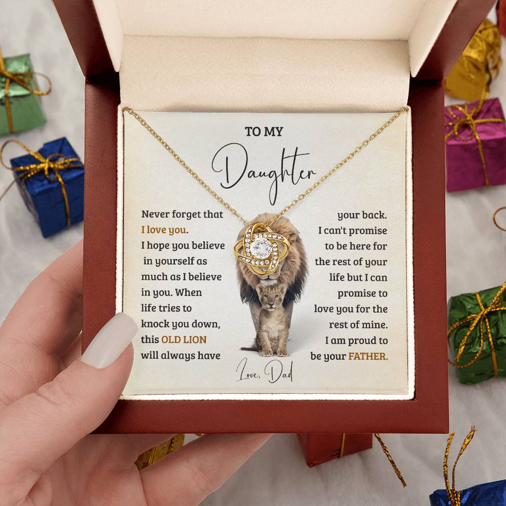 Daughter Gift from Dad with Lion Love Card
