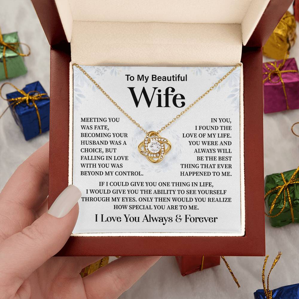 To My Wife Necklace Gift With Romantic Card