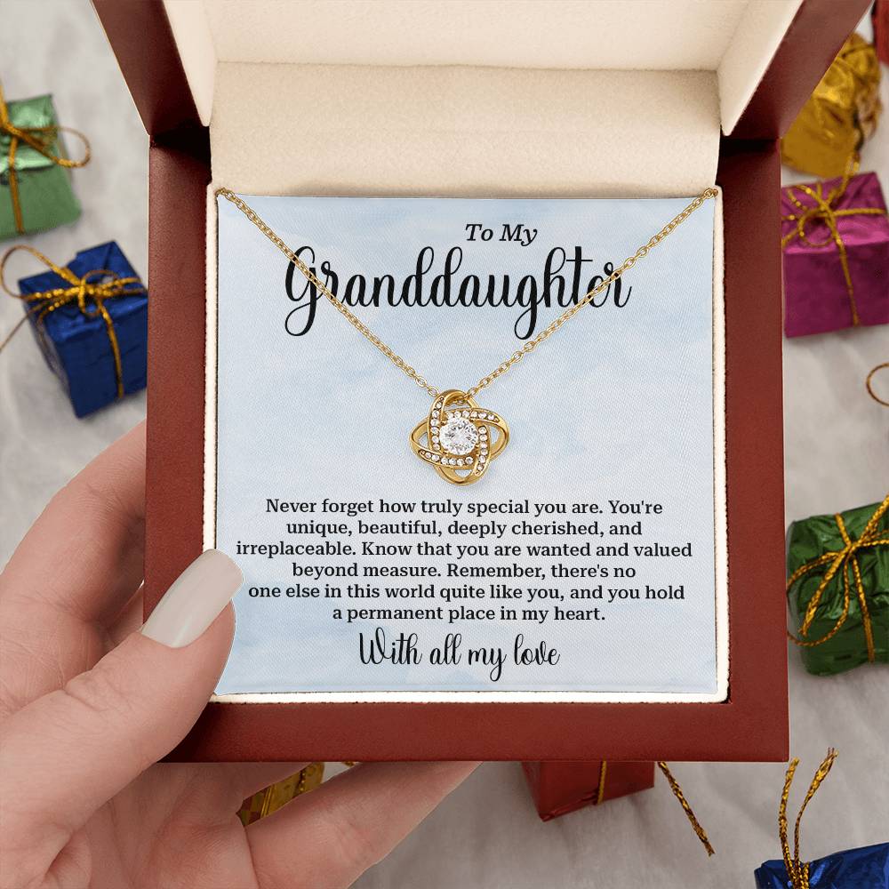 Cherished Granddaughter Necklace with Sentimental Card