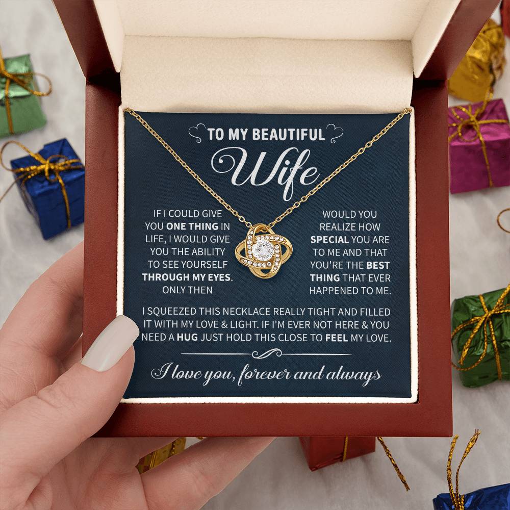 To My Beautiful Wife Necklace - Anniversary, Birthday & Valentine’s Gift