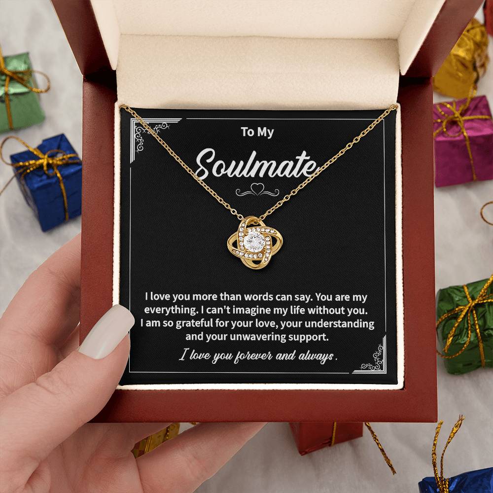 Soulmate Love Knot Necklace with Message Card & Gift Box